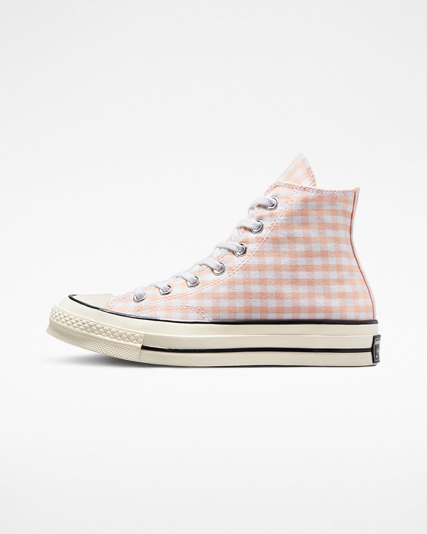 Tenisi Inalti Dama Converse Chuck 70 Gingham Corai Albi | RO RZFPW602